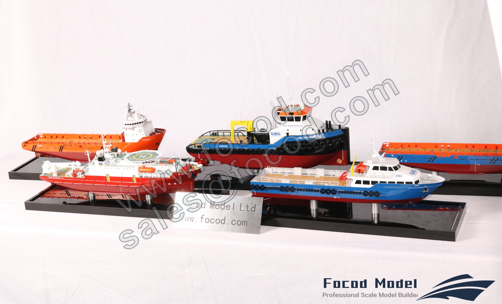 customized model of five 40cm ship models